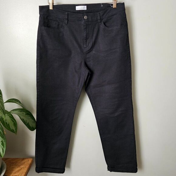WORN ONCE MADE AND LOVED LOFT BLACK PANTS SIZE 12/31 - Picture 1 of 14